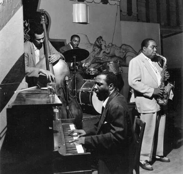 Charles Mingus, Roy Haynes, Thelonious Monk, and Charlie Parker perform at the Open Door, 55 W 3rd Street