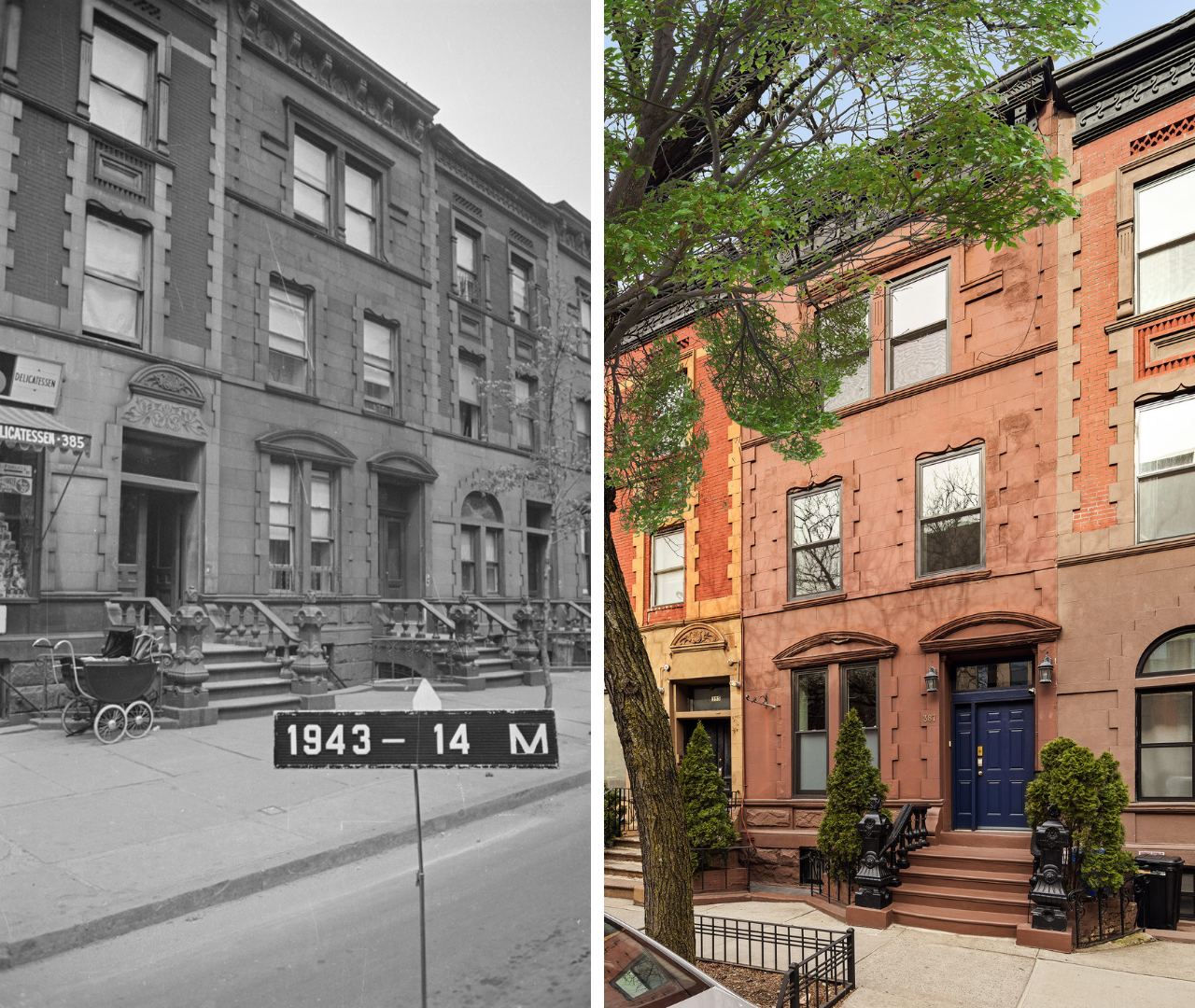 387 Manhattan Avenue — 1943 and today
