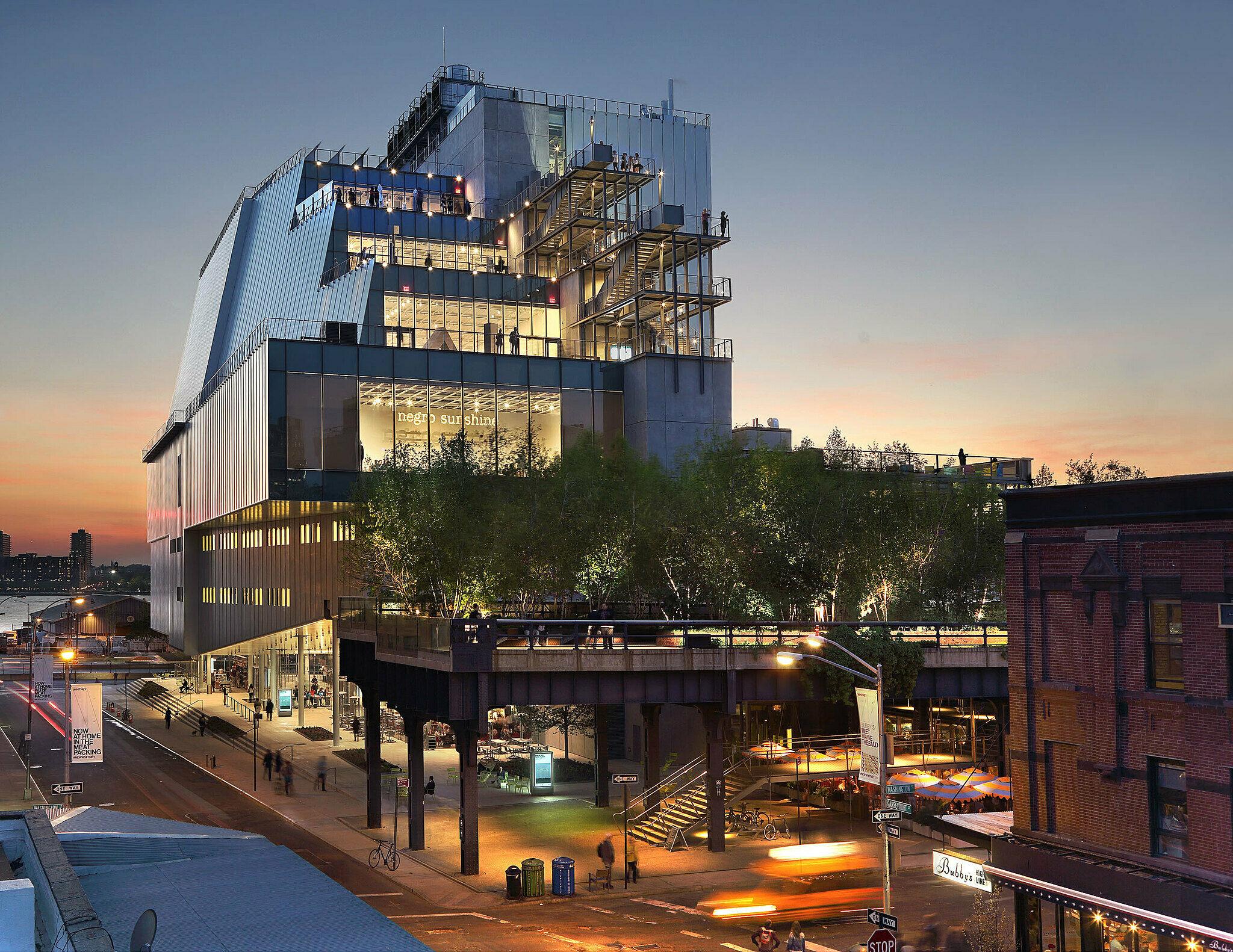 The Whitney Museum of American Art with the High Line in the foreground